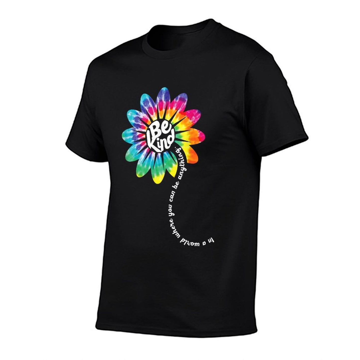 Be Kind Groovy Tie Dye Flower Power Gift Anti Bullying  Fade-proof Color T-Shirt