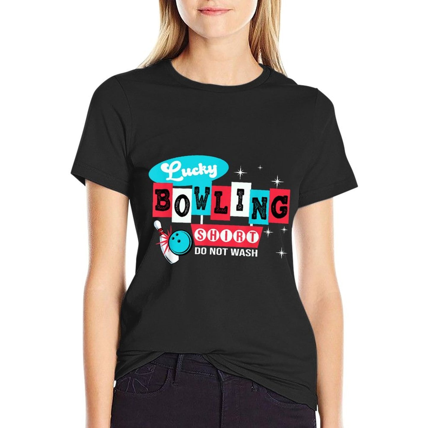 Funny Bowling Design Do Not Wash This Is My Lucky Bowling  Polyester Blend T-Shirt