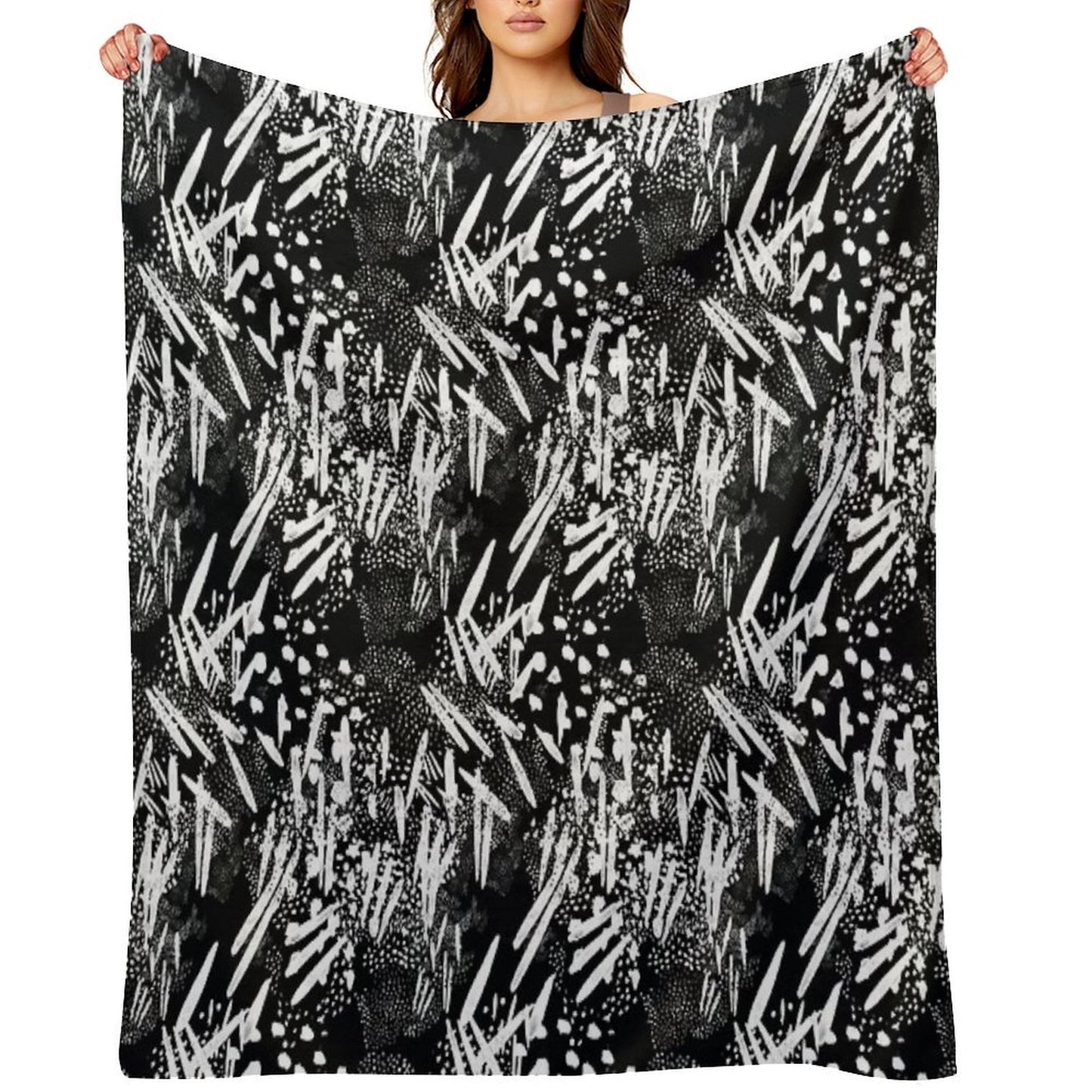 Seed Pattern Black Premium Throw Blanket