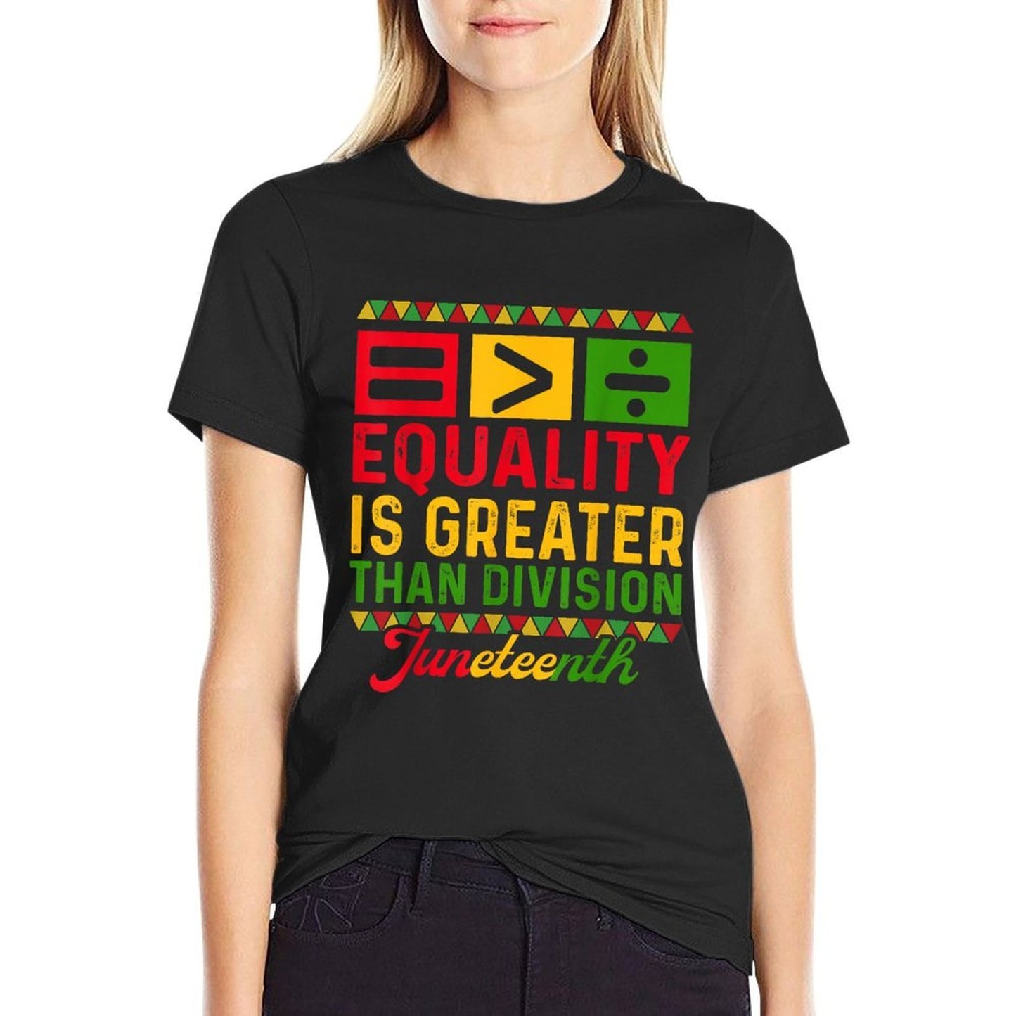 Juneteenth 1865 Equality Is Greater Than Division Math  Affordable Price T-Shirt
