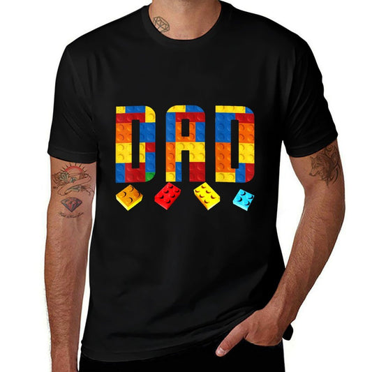 Dad Master Builder Building Blocks Birthday Family Matching  Stretchy T-Shirt