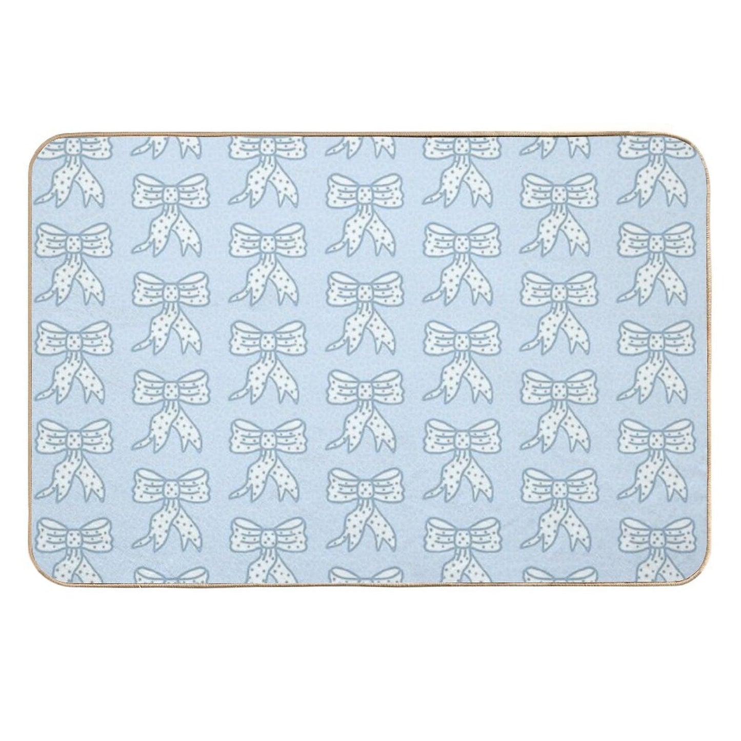 Coquette Blue Bow  Easy Maintenance Bath Mat