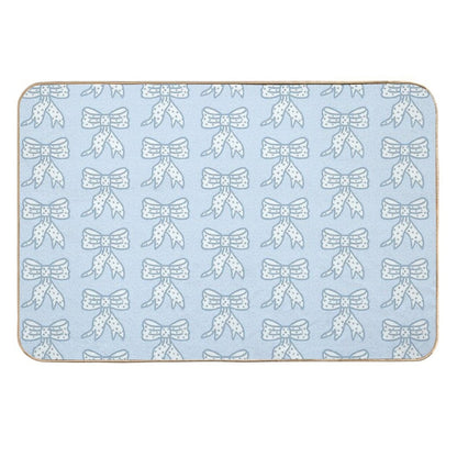 Coquette Blue Bow  Easy Maintenance Bath Mat