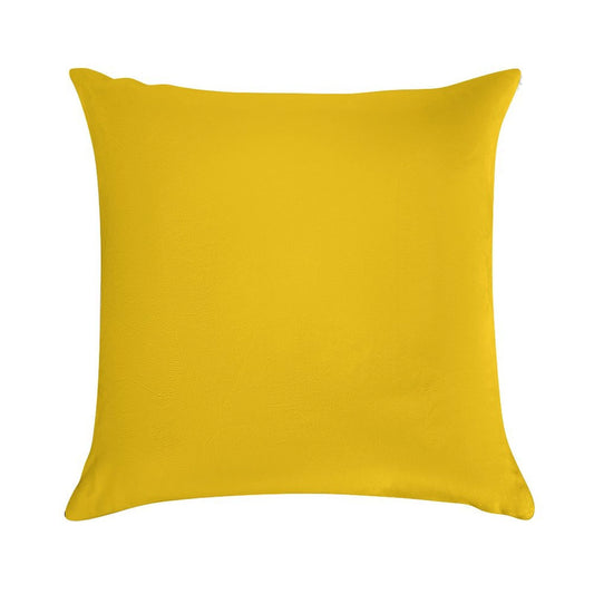 Solid Plain Mid Yellow Soft Gift Ready Throw Pillow