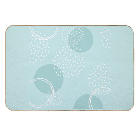 Modern Circles Blue  High-Traffic Bath Mat