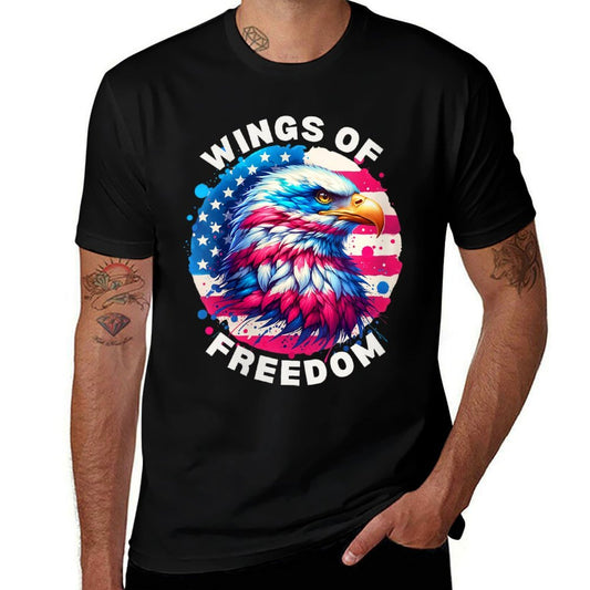 Womens 4th of July Wings of Freedom Eagle Patriotic American Gift  Vintage-inspired T-Shirt