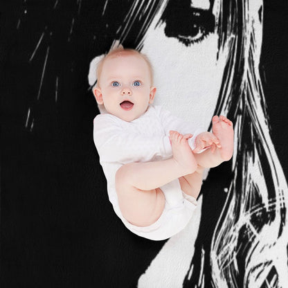 Final Fantasy XIII Lightning - Black And White Machine-washable Throw Blanket