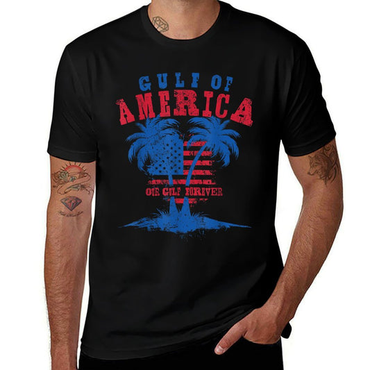 Gulf US America Patriotic Tagless Design T-Shirt
