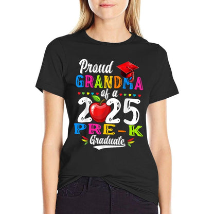 Proud Grandma Of 2025 Pre-K Graduate Graduation Pre-K  Wrinkle-resistant T-Shirt