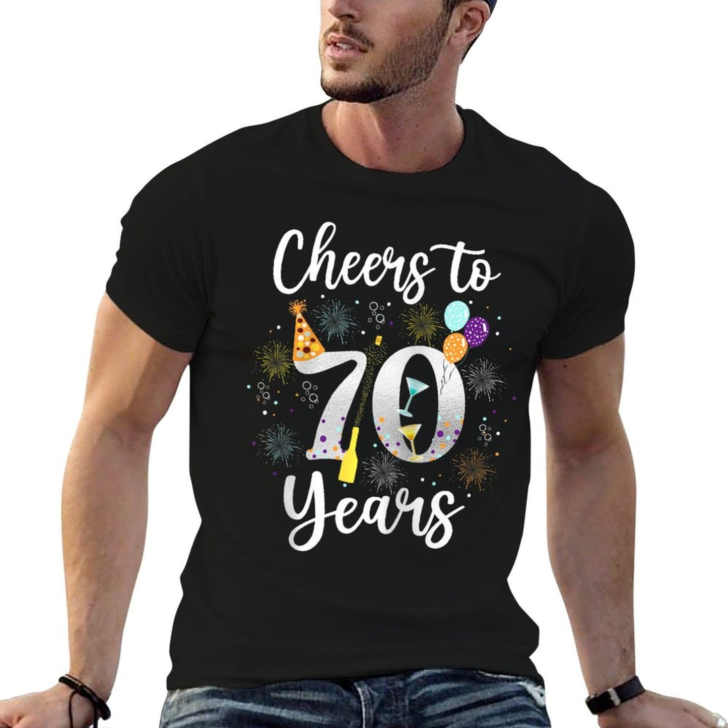 Cheers To 70 Years 70th Birthday Wine Lover Born 1953 Raglan Baseball  Trendy Pattern T-Shirt