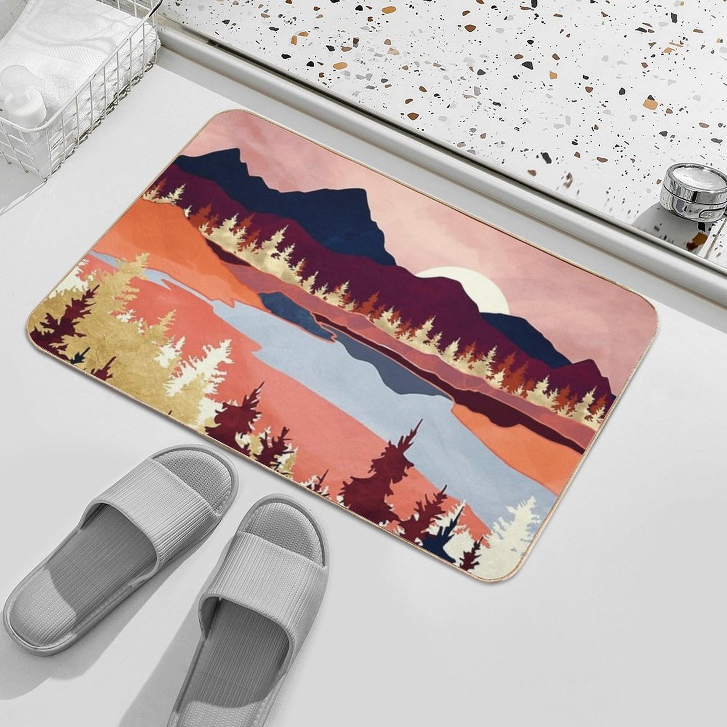 Grapefruit Sky  Slip-Resistant Bath Mat
