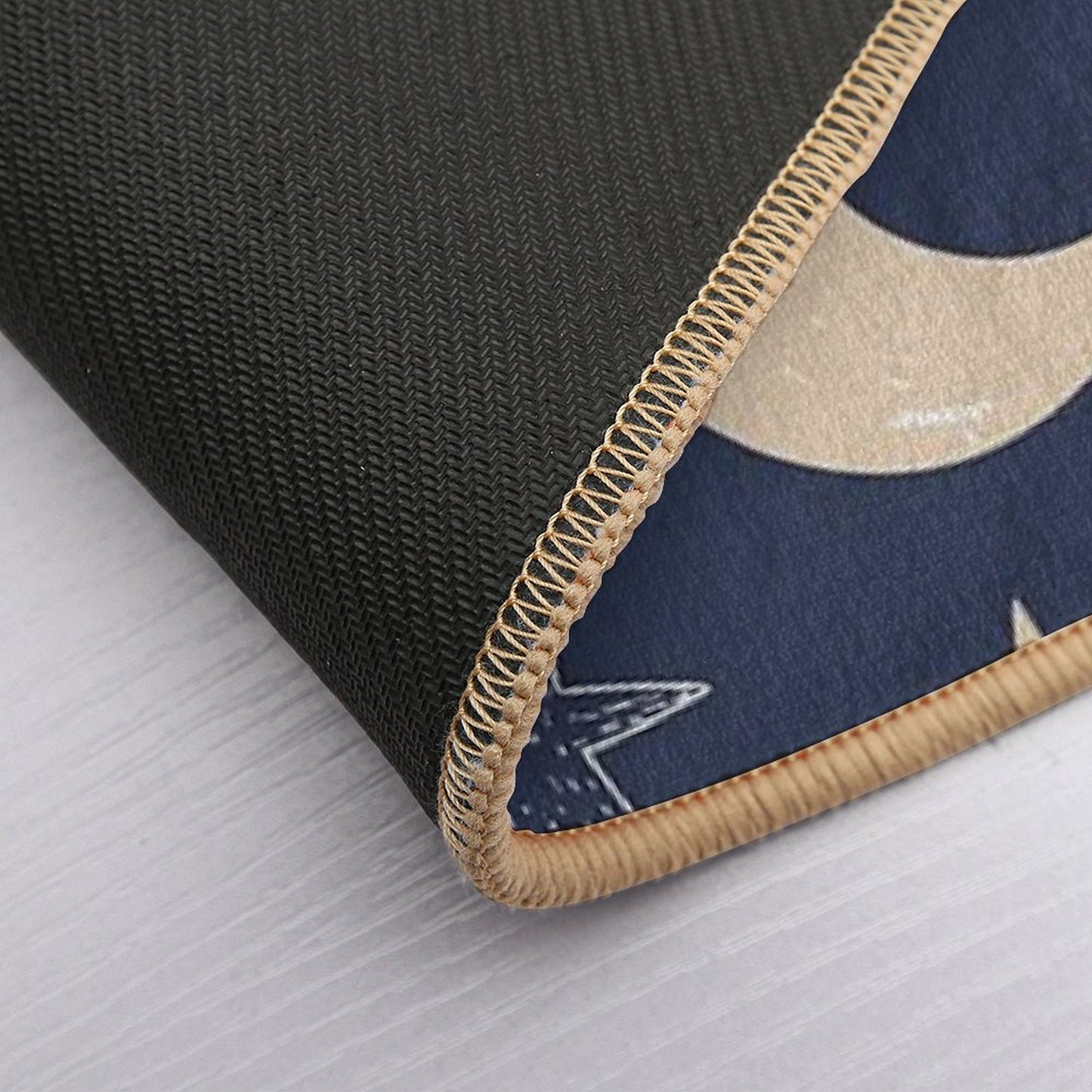 Cute Night Sky Pattern  Moon, Clouds & Stars Kids Illustration  Absorbent Bath Mat