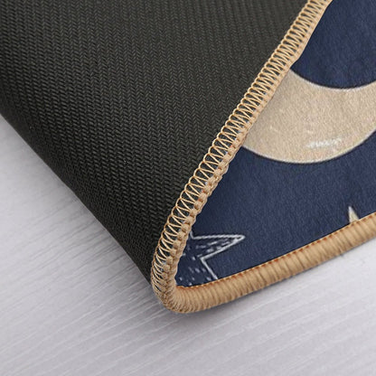 Cute Night Sky Pattern  Moon, Clouds & Stars Kids Illustration  Absorbent Bath Mat