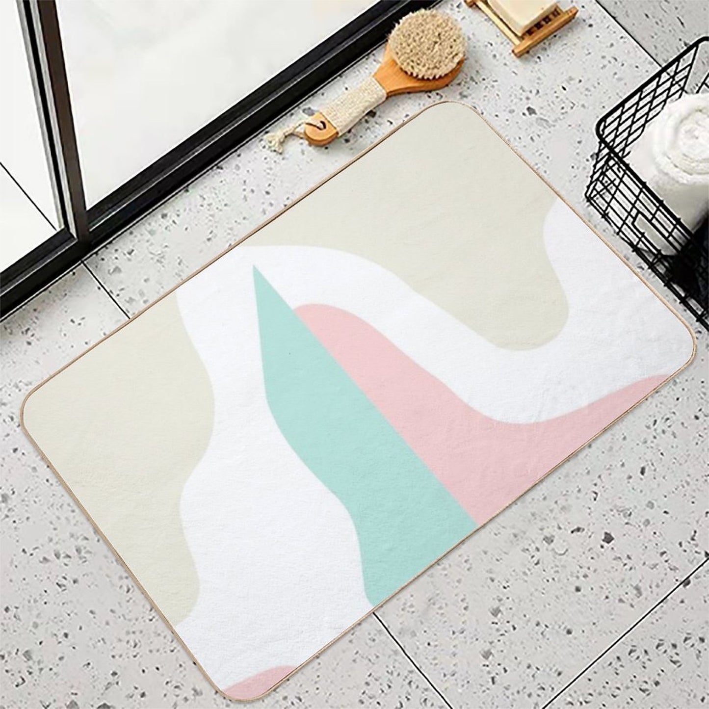 Abstract Modern Pastels  Long-Lasting Bath Mat