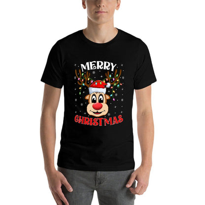 Xmas Reindeer Matching Family Merry Christmas Reindeer Funny  Graphic-printed T-Shirt