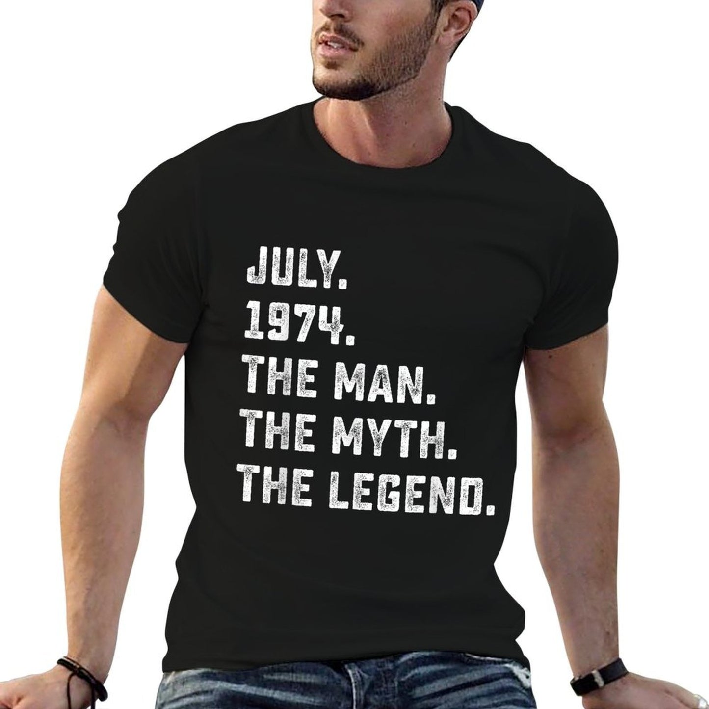 Man Myth Legend July 1974 50th Birthday Gift 50 Years Old  Oversized Silhouette T-Shirt