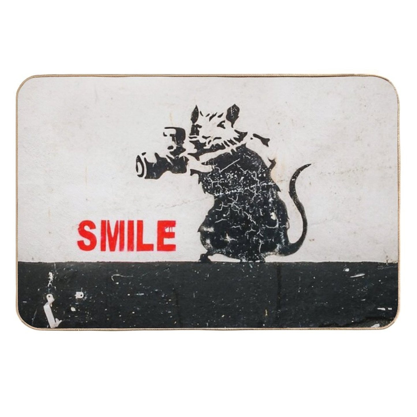 BANKSY Paparazzi Rat SMILE Durable Bath Mat