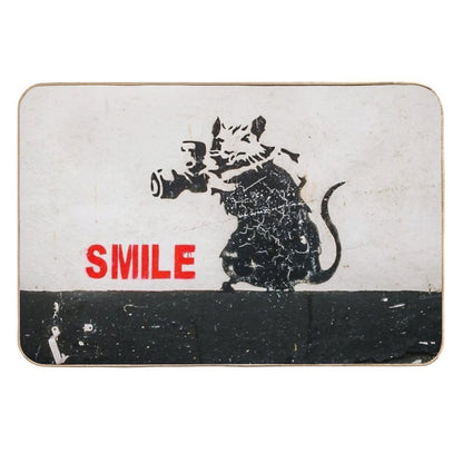 BANKSY Paparazzi Rat SMILE Durable Bath Mat