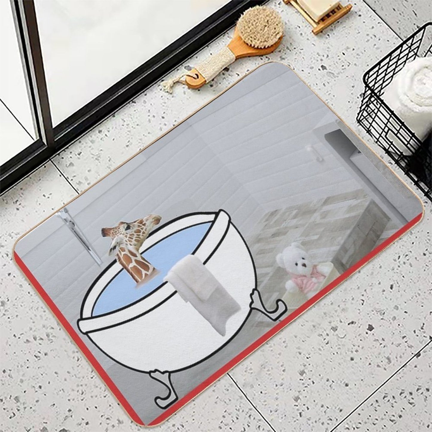Love Funny Cute Giraffe Shower  Anti-Trip Bath Mat