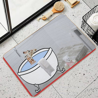 Love Funny Cute Giraffe Shower  Anti-Trip Bath Mat
