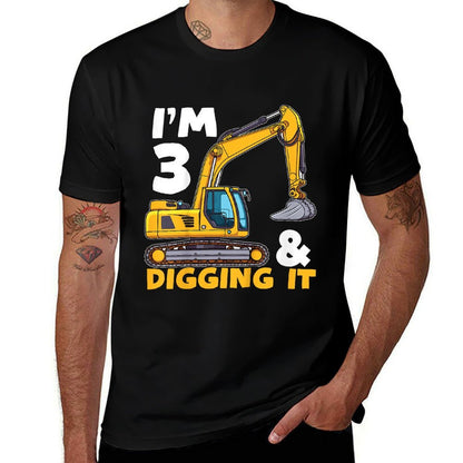 Kids Construction Truck 3rd Birthday Boy Excavator BDay  Eco-friendly Material T-Shirt