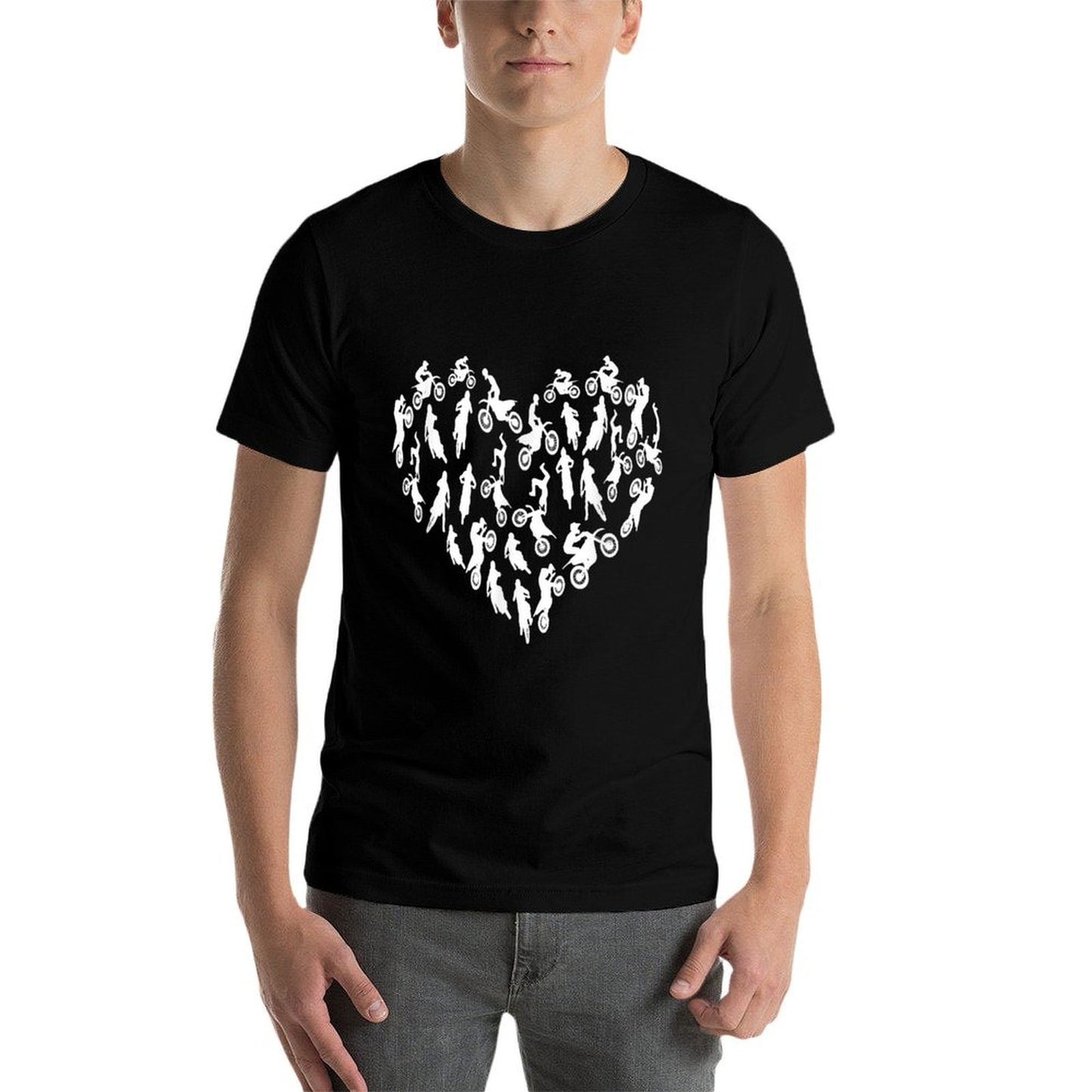 Motocross Heart - Valentines Day Hearts Dirt Bike Motocross  Relaxed-fit T-Shirt