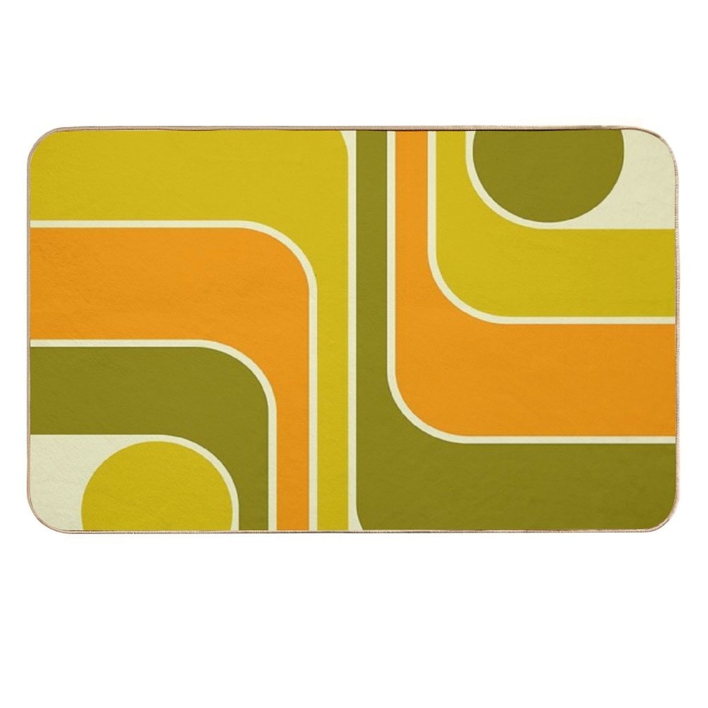 Retro Geometric Design 674  Absorbent Bath Mat