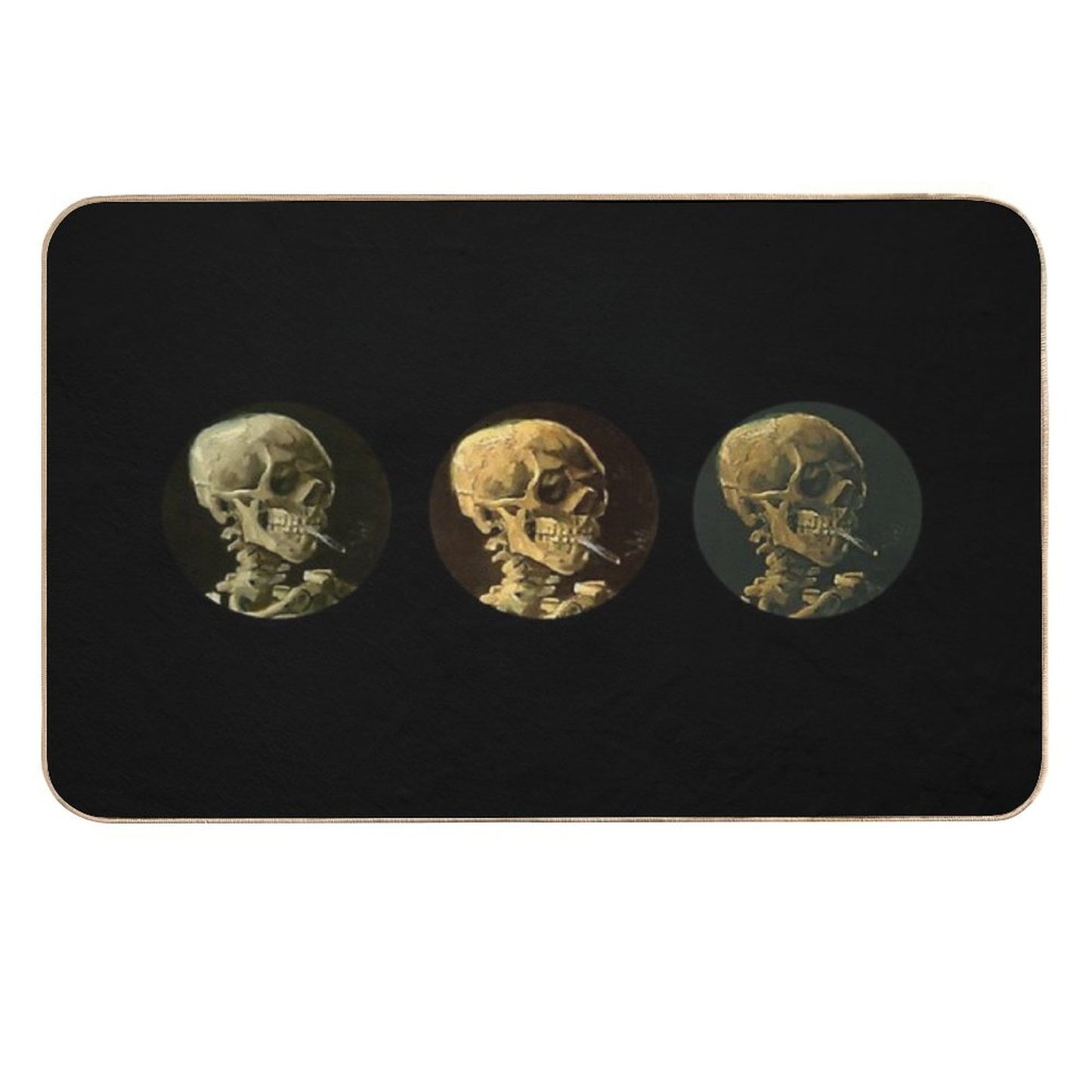 Head of A Skeleton with A Burning Cigarette Vincent Van Gogh  Repositionable Bath Mat