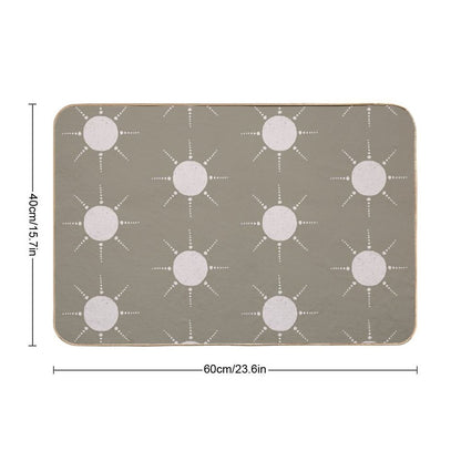Pretty Polka Dots Sun Pattern Boho Aesthetic In Muted Colors Muted Green  Toxin-Free Bath Mat