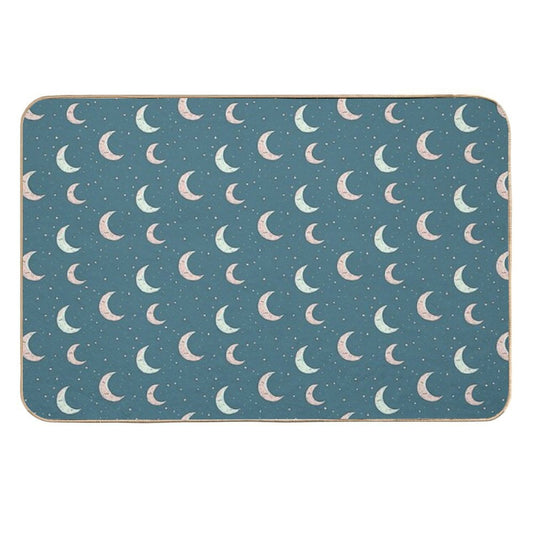 Teal Moon  Fade-Resistant Bath Mat
