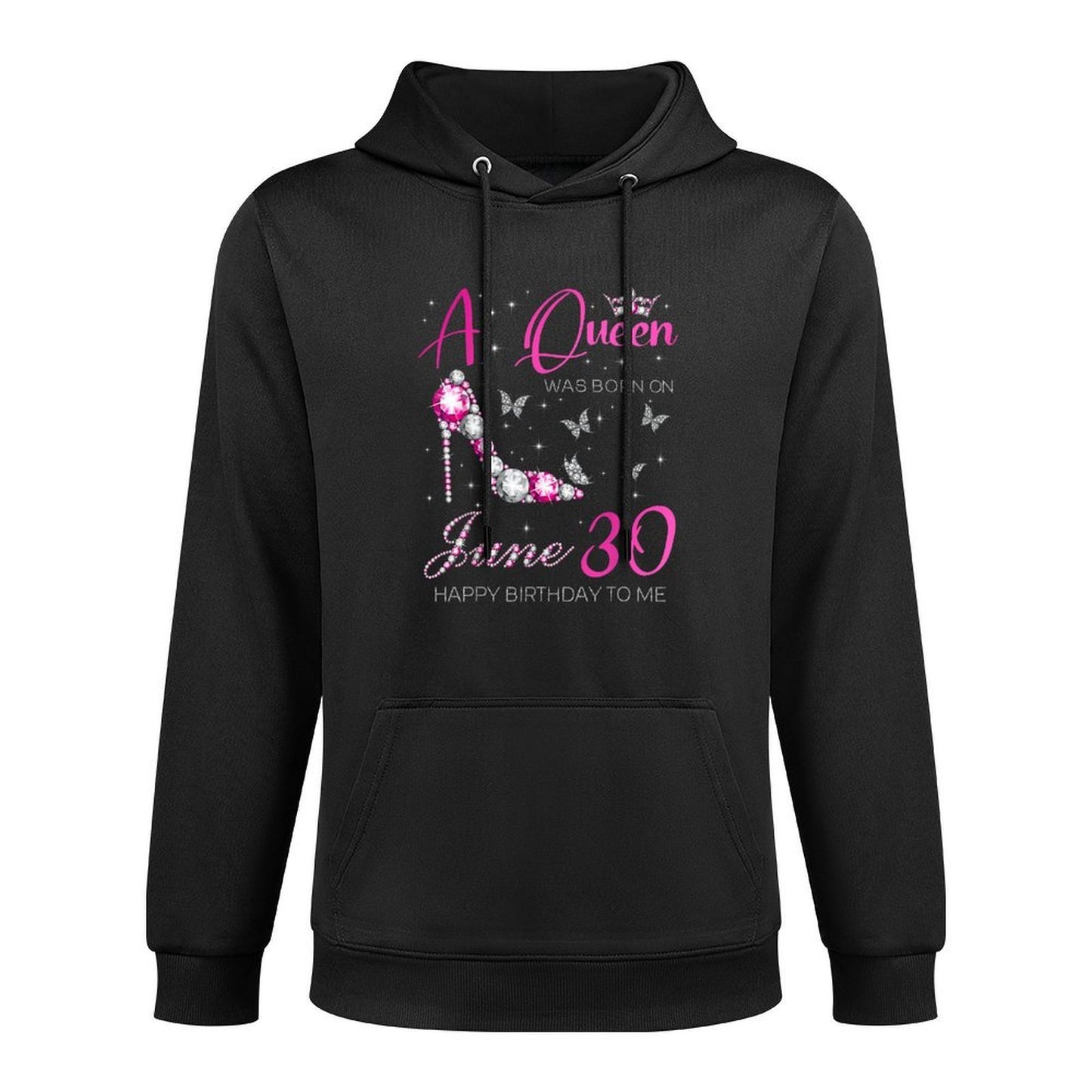 A Queen Was Born on June 30, 30th June Birthday Customizable Surface Hoodie