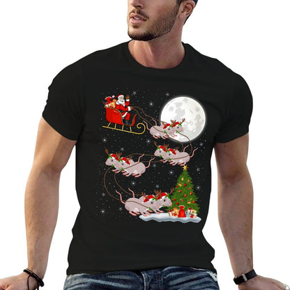 Rats Santa Sleigh Flying Funny Magical Christmas  Slim-fit Cut T-Shirt