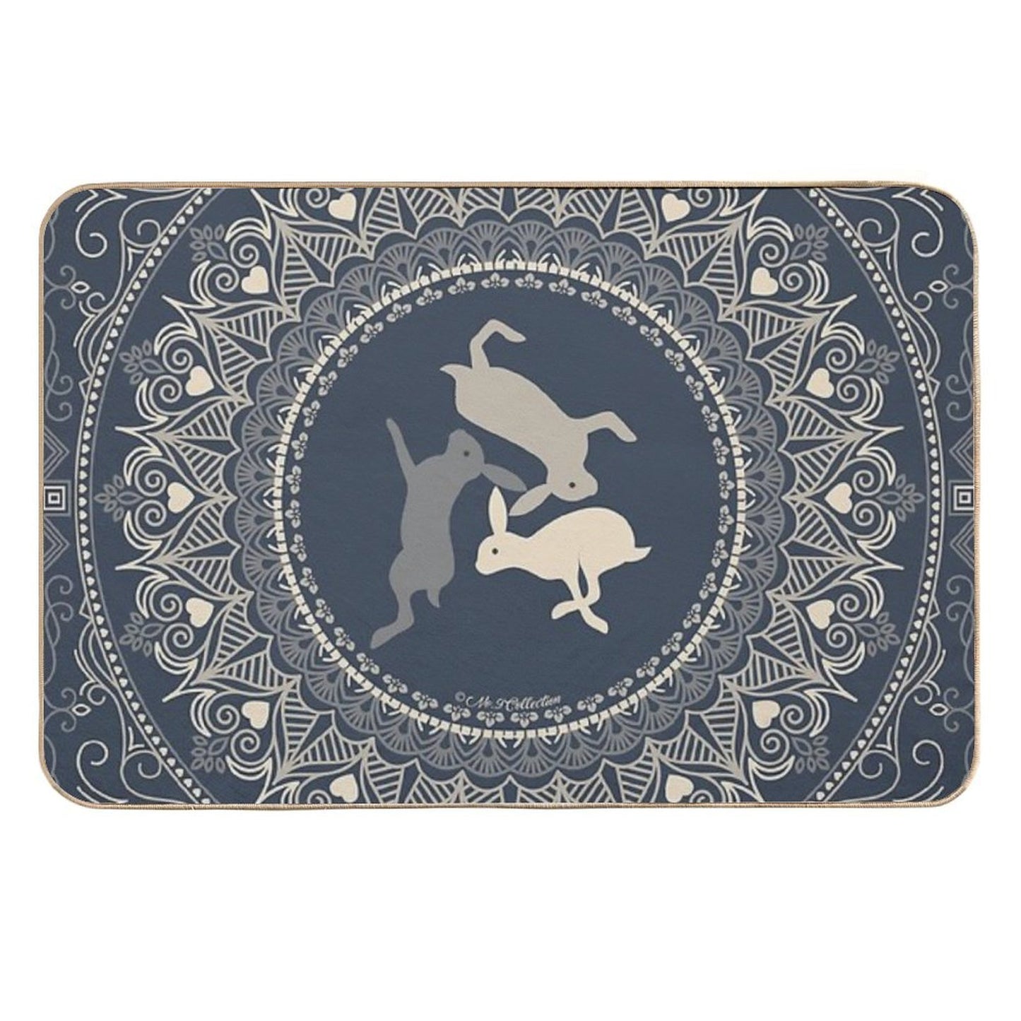 3 Running Hares  Dirt-Trapping Bath Mat