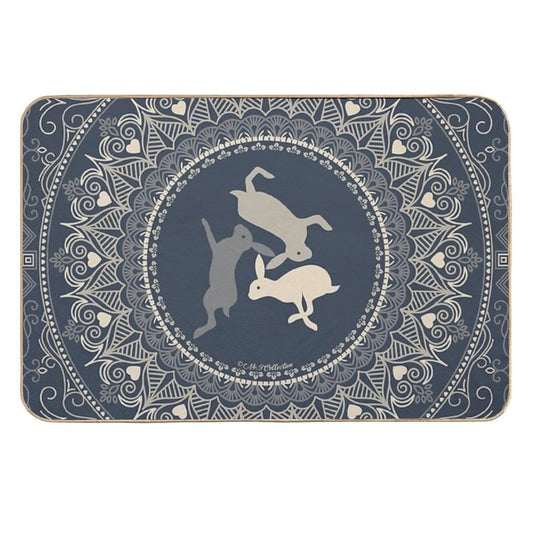 3 Running Hares  Dirt-Trapping Bath Mat