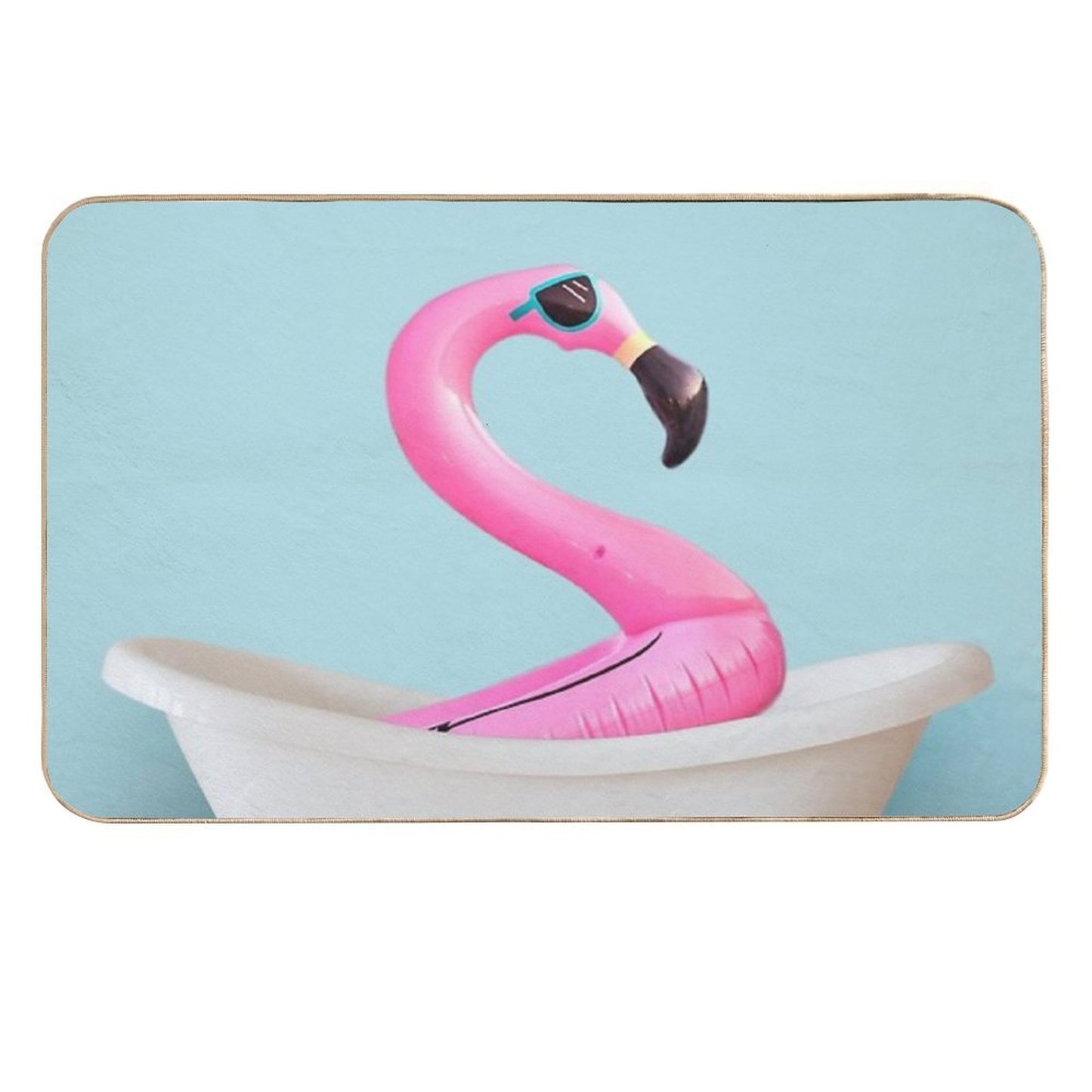 Playing Flamingo in Bathtub  Multi-Purpose Bath Mat