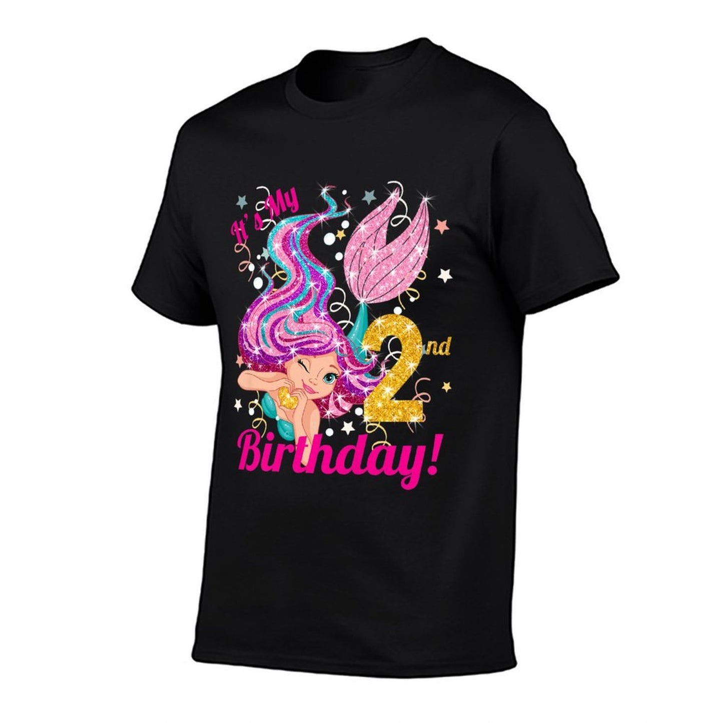 Kids 2 Year Old Mermaid Birthday Outfit (2nd Birthday Girl) Gift Premium  Lightweight T-Shirt