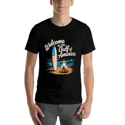 Gulf Of USA America Gift Men Women Flag Beach Lightweight T-Shirt