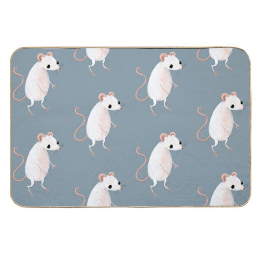 Cute Little White Mouse  Versatile Bath Mat