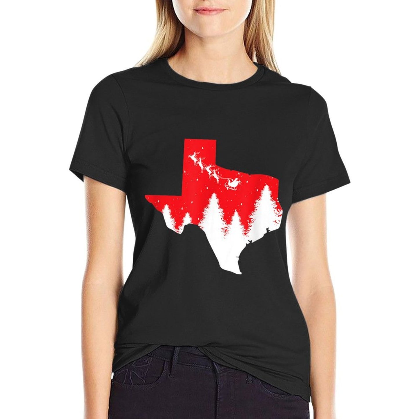 Texas Matching Family Christmass Pajamas Top  Slim-fit Cut T-Shirt