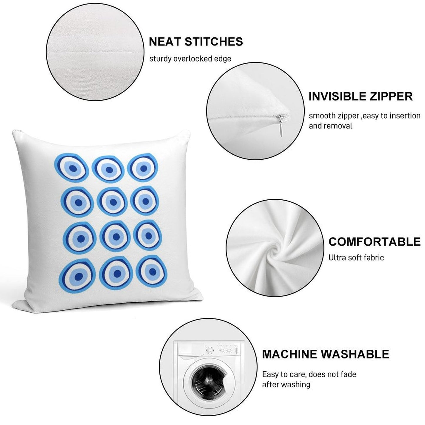 Evil Eye Soft Easy Maintenance Throw Pillow