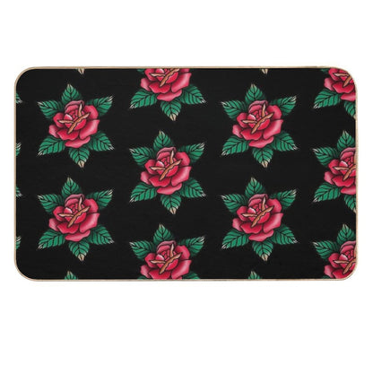 Traditional Red Rose Tattoo  High-Traffic Bath Mat
