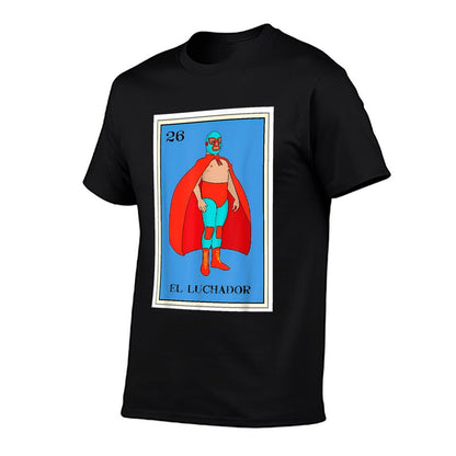 El Enmascarado Funny Card Mexican Lottery Card  Ribbed Collar T-Shirt