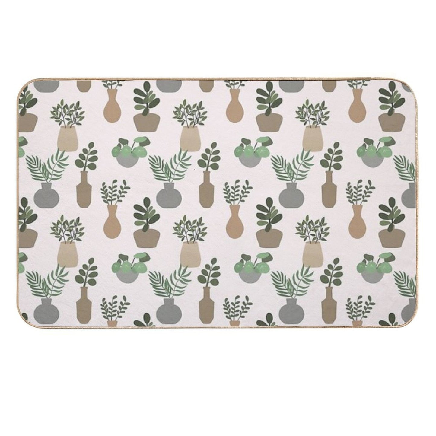 Pot Plants-tan-blush  Dirt-Trapping Bath Mat