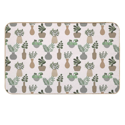 Pot Plants-tan-blush  Dirt-Trapping Bath Mat