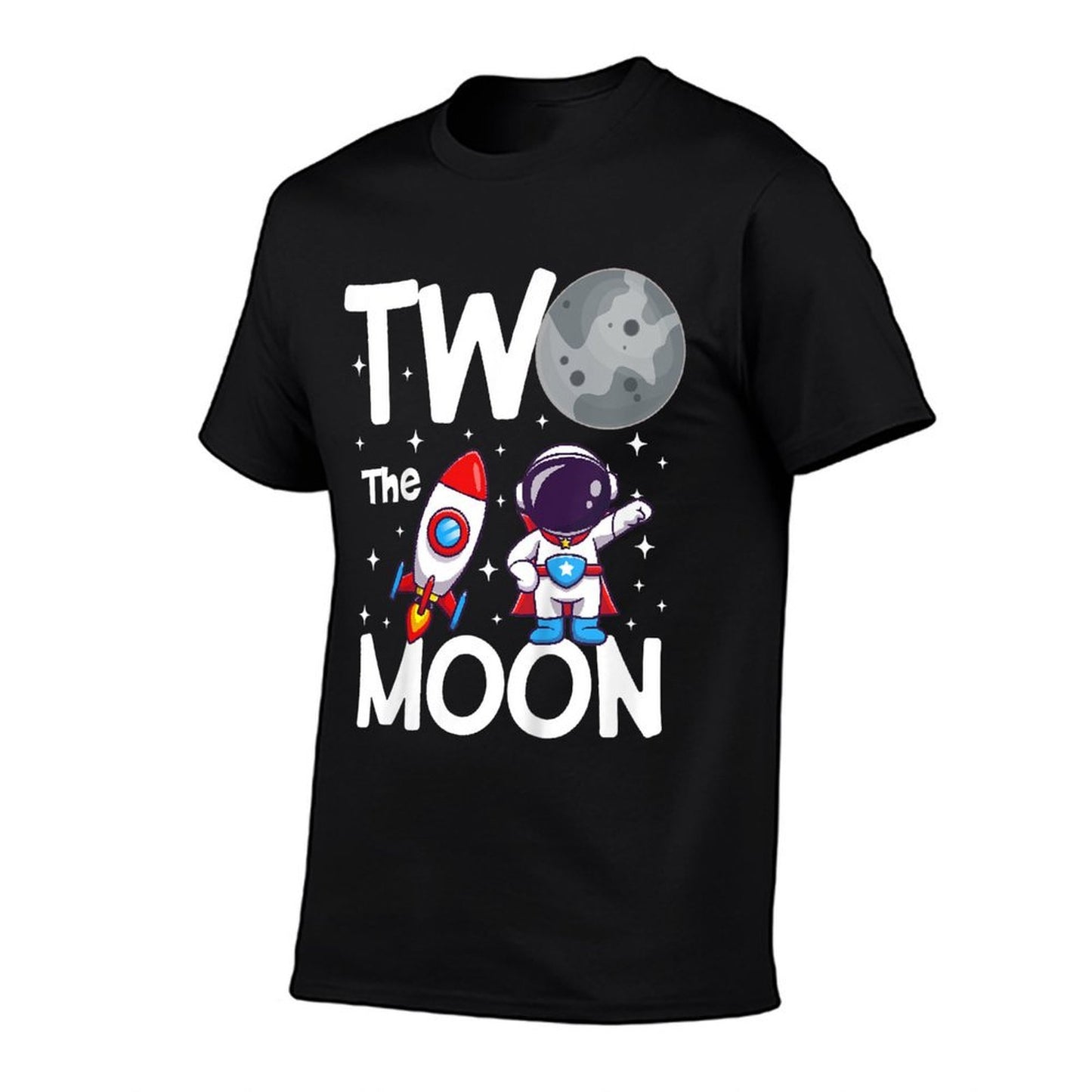 Kids Two The Moon Birthday Boy 2 Year Old Boys Astronaut Space  Slim-fit Cut T-Shirt