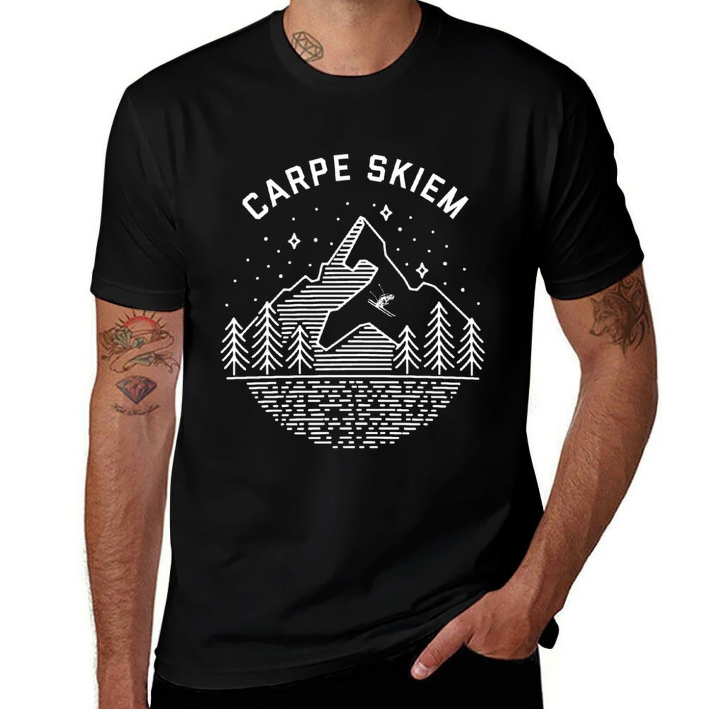 Carpe Skiem Winter Sports Ski T Shirt  Fade-proof Color T-Shirt