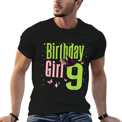 9Th Birthday Witch Pink And Green 9 Year Old Birthday Girl  Affordable Price T-Shirt