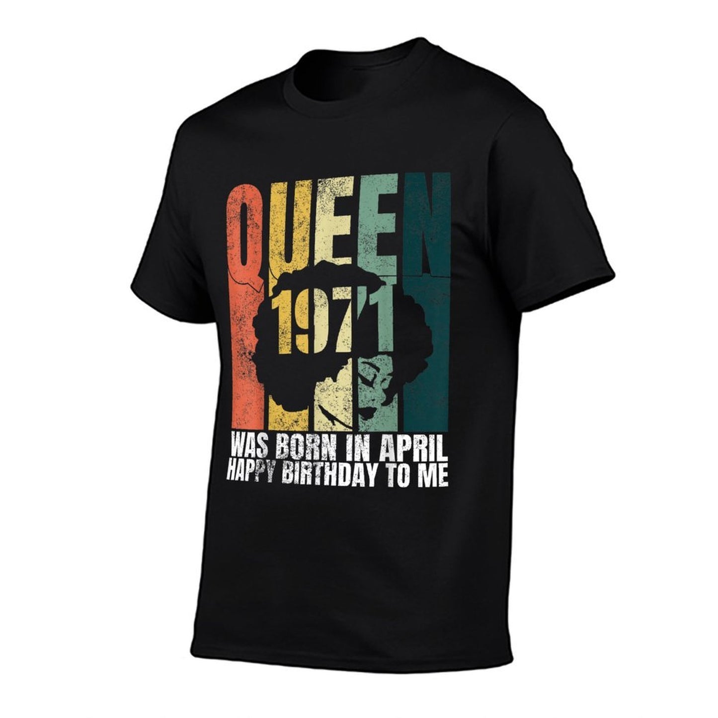 Queen Was Born in April 1971 Bday Gifts 50th Birthday  Rolled Sleeves T-Shirt