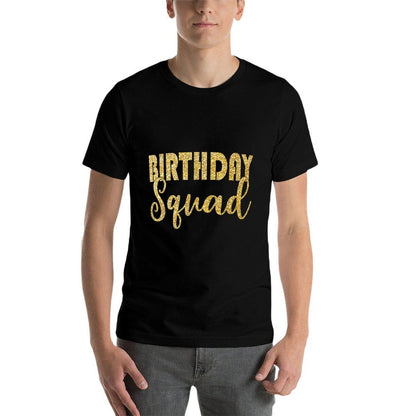 Birthday Squad Party Birthday Bday Gold Gift T  Ribbed Collar T-Shirt