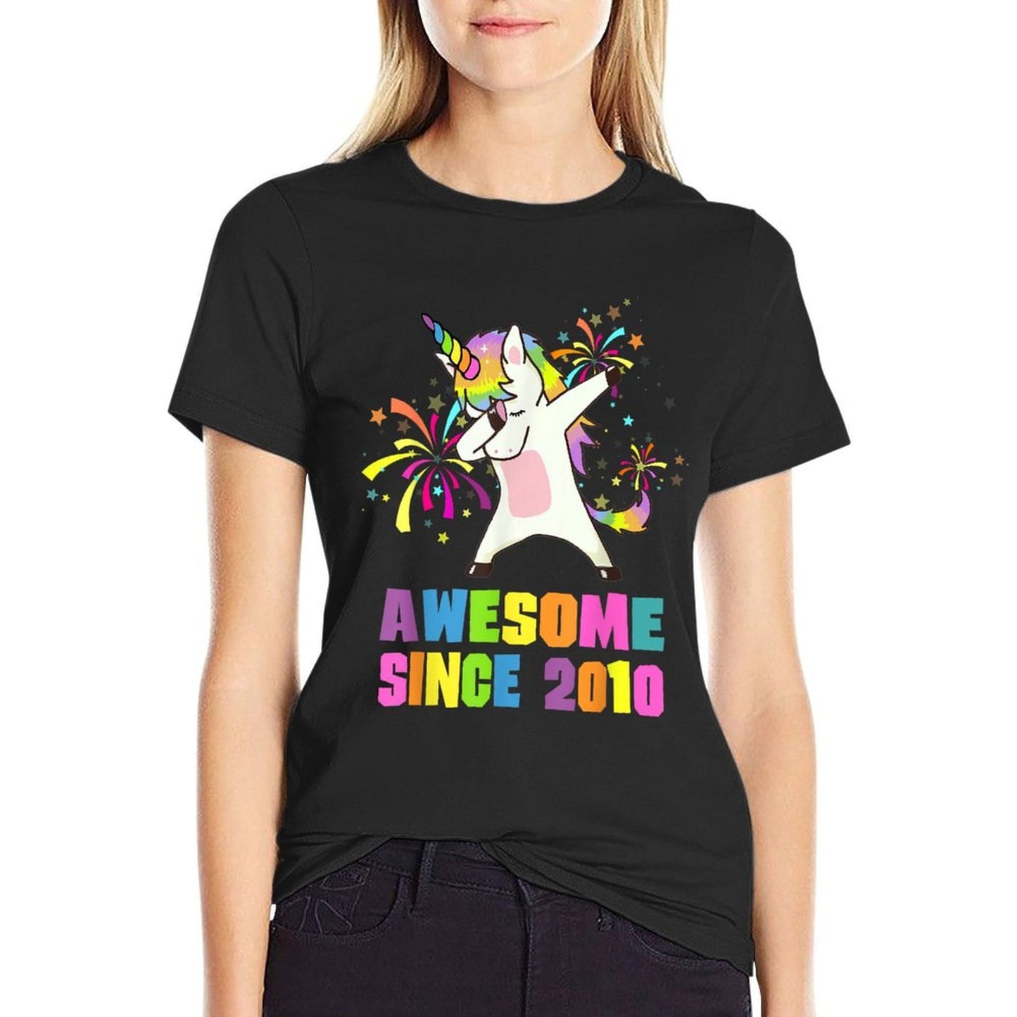 Awesome Since 2010 Unicorn 15 Years Old 15th Birthday  Wrinkle-resistant T-Shirt